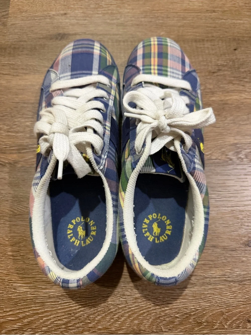 Polo Ralph Lauren Gillian Vintage BL Madras Plaid Sneakers Men’s 10B Narrow